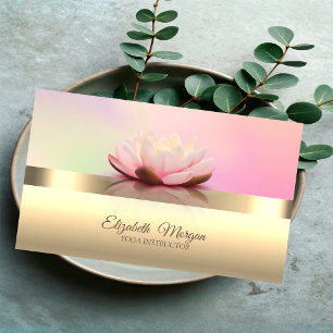 Carte De Visite Professeur de yoga fleur de lotus chic moderne élé