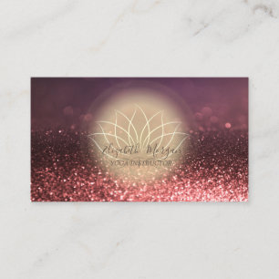 Carte De Visite Professeur de yoga Gold Lotus Bokeh
