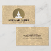 Carte De Visite Professeur de yoga | Gris texturé (Devant / Derrière)