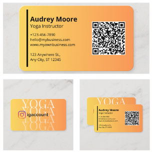 Carte De Visite Professeur de Yoga Instructeur de Yoga Studio de Y