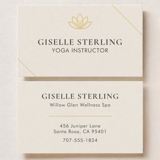 Carte De Visite Professeur de Yoga Lotus