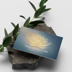 Carte De Visite Professeur de Yoga Lotus Doré Brillant et Grunge B