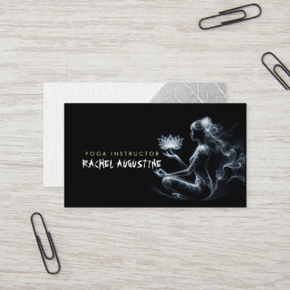 Carte De Visite Professeur de yoga Lotus Pose de méditation Brume 