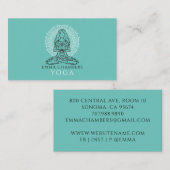 Carte De Visite Professeur de Yoga Lotus Pose Mandala Turquoise (Devant / Derrière)