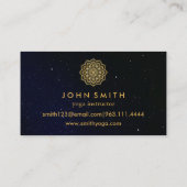Carte De Visite Professeur de Yoga Mandala Moderne Sarcelle & Or (Dos)