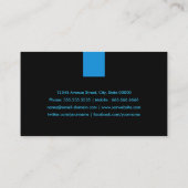 Carte De Visite Professeur de Yoga Moderne Aqua Bleu (Dos)