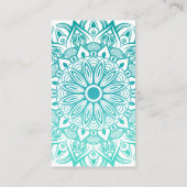 Carte De Visite Professeur de Yoga moderne Turquoise Mandala (Dos)