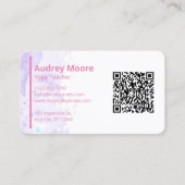 Carte De Visite Professeur de Yoga moderne violet (Devant)