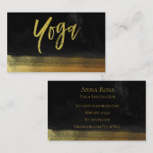 Carte De Visite *~* Professeur de Yoga * Noir Or Moderne (Devant / Derrière)
