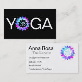 Carte De Visite *~* Professeur de yoga OM Aum Instructeur LotusMan (Devant / Derrière)