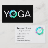 Carte De Visite *~* Professeur de Yoga OM Aum Lotus Mandala (Devant / Derrière)