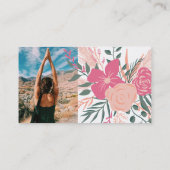 Carte De Visite Professeur de yoga photographique floral de printe (Dos)