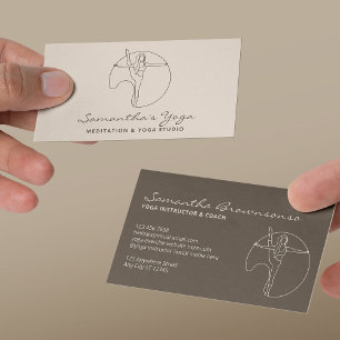 Carte De Visite Professeur de Yoga Pilates Méditation Ivory Gym