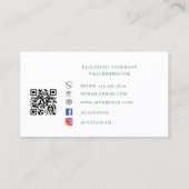 Carte De Visite Professeur de yoga pose slogan rétro vert (Dos)