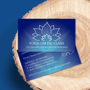 Carte De Visite Professeur de yoga privé Navy
