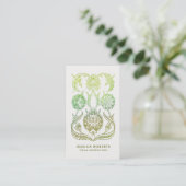 Carte De Visite Professeur de yoga professionnel vert olive cool (Debout devant)