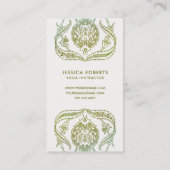 Carte De Visite Professeur de yoga professionnel vert olive cool (Dos)