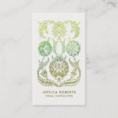 Carte De Visite Professeur de yoga professionnel vert olive cool (Devant)