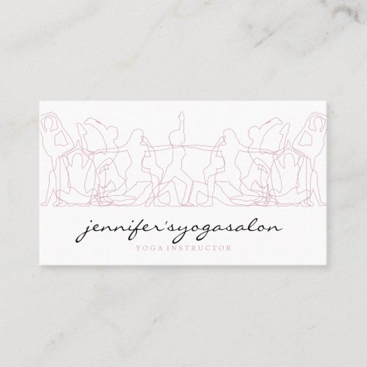 Carte De Visite Professeur de yoga rose (Devant)