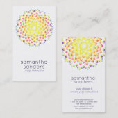 Carte De Visite Professeur de Yoga Shining Rainbow Mandala (Devant / Derrière)