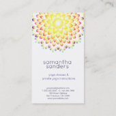 Carte De Visite Professeur de Yoga Shining Rainbow Mandala (Dos)