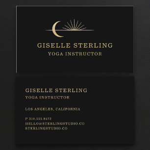 Carte De Visite Professeur de Yoga Soleil Lune Céleste