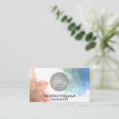 Carte De Visite Professeur de Yoga Studio | Aquarelle (Debout devant)