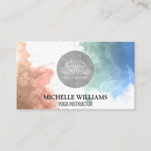 Carte De Visite Professeur de Yoga Studio   Aquarelle