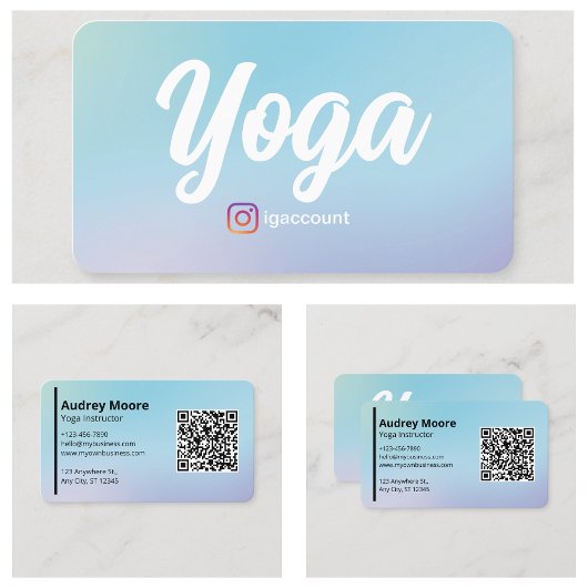 Carte De Visite Professeur de Yoga Studios de Yoga Professionnel