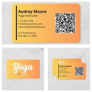 Carte De Visite Professeur de Yoga Studios de Yoga Professionnel