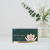 Carte De Visite Professeur de yoga Vert,Lotus (Debout devant)