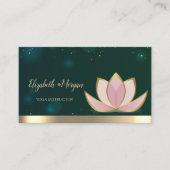 Carte De Visite Professeur de yoga Vert,Lotus (Devant)