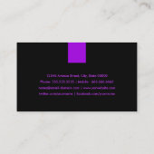 Carte De Visite Professeur de Yoga - Violet violet moderne (Dos)