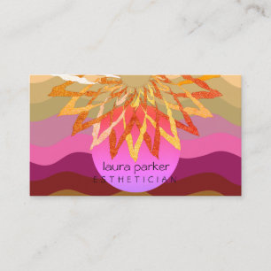 Carte De Visite Professeur de Yoga Yellow Lotus Rose Jaune