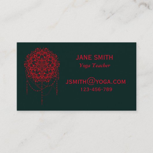 Carte De Visite Professeur de Yoga Yoga Instructeur élégant (Devant)