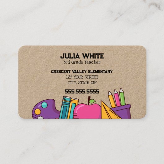 Carte De Visite Professeur d'école PTA (Devant)