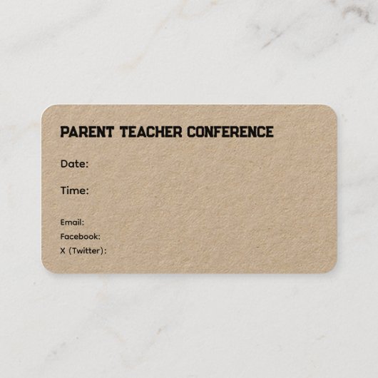Carte De Visite Professeur d'école PTA (Dos)