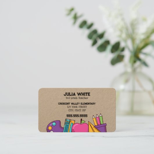 Carte De Visite Professeur d'école PTA (Debout devant)