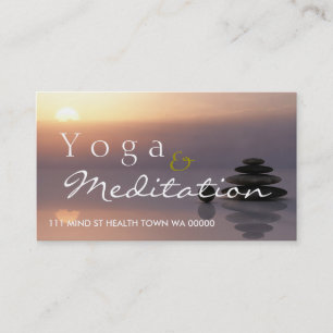 Carte De Visite Professeur d'équilibre de méditation de YOGA Santé