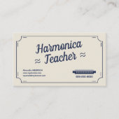 Carte De Visite Professeur d'harmonica - Vintage (Devant)