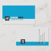 Carte De Visite Professeur d'informatique - Personnel Aqua Blue (Devant / Derrière)