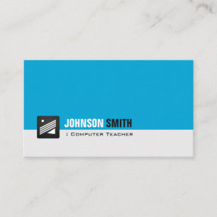 Carte De Visite Professeur d'informatique - Personnel Aqua Blue