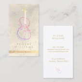 Carte De Visite professeur élégant de musique violon (Devant / Derrière)