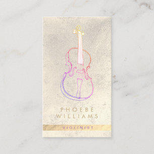 Carte De Visite professeur élégant de musique violon