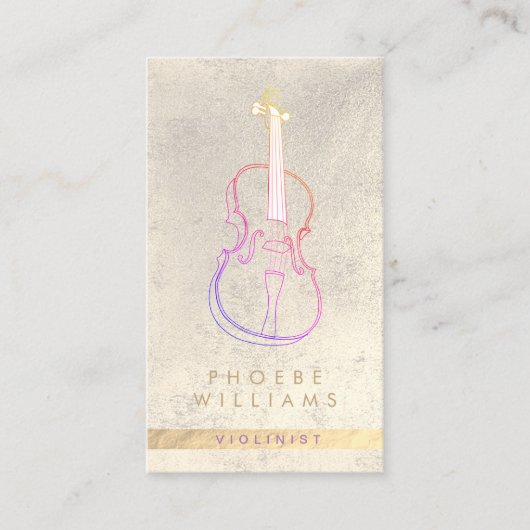 Carte De Visite professeur élégant de musique violon (Devant)
