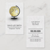 Carte De Visite Professeur en géographie (Devant / Derrière)