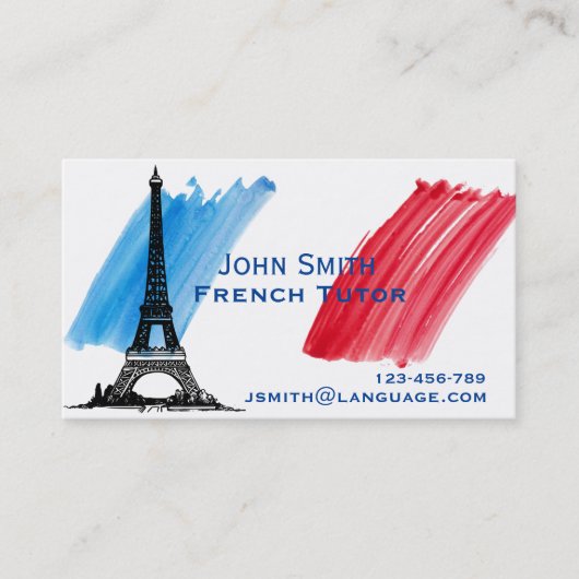 Carte De Visite Professeur français de tuteur français (Devant)