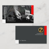 Carte De Visite Professeur gris élégant de guitariste de concert (Devant / Derrière)