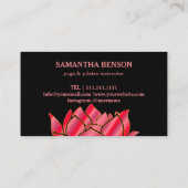 Carte De Visite Professeur Lotus d'instructeur de yoga de Pilates (Dos)