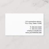 Carte De Visite Professeur minimaliste de piano blanc clair (Dos)